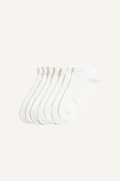 DeFacto 7-Pack Cotton Booties White Socks for Girls I3291A8Ns