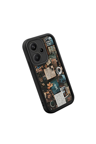 PATTERNOVA Redmi Note 13 Pro Plus+ 5G Uyumlu Ins retro kitap temalı kılıf, er...