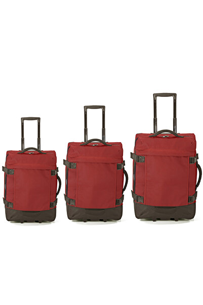 Benzi Set de trolere 3 piese, 2 roți, Poliester, BZ 5850, Roșu cărămiziu