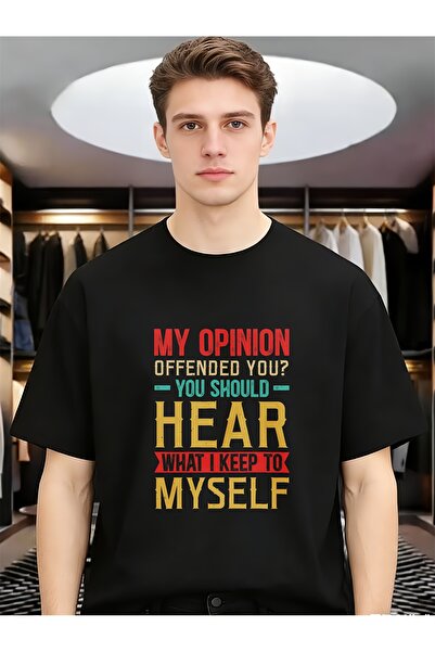 LİNA06 تيشيرت رجالي بتصميم مرح وفريد بطبعة 'My Opinion Offended You'، مثالي ل...