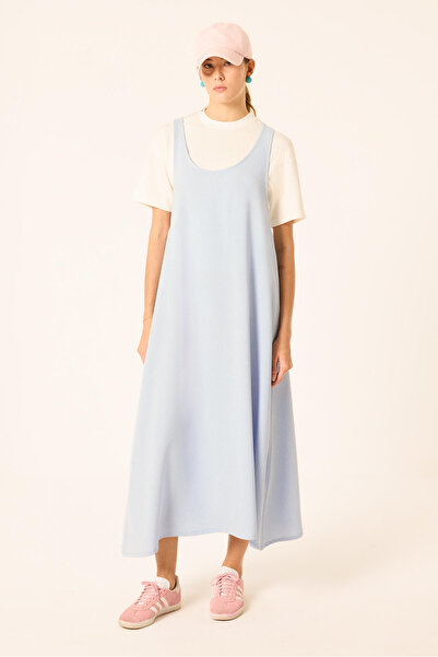 Touché Privé Askili Maxi Jile Dress and Basic T-Shirt 2-Piece Set