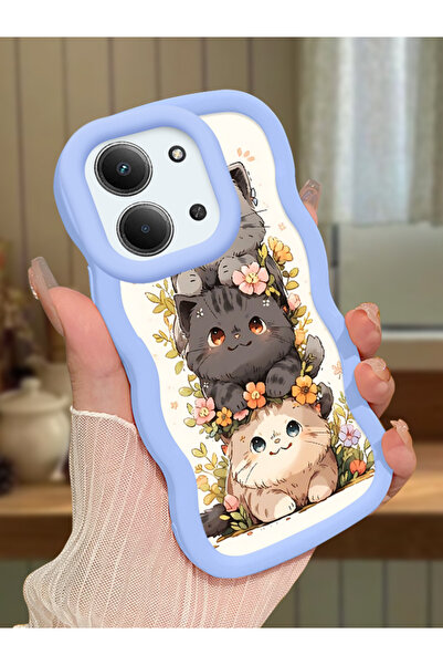 Hontinga Redmi 15C 5G Uyumlu Kılıf kamera koruyucu Mavi Silikon Couple Telefo...
