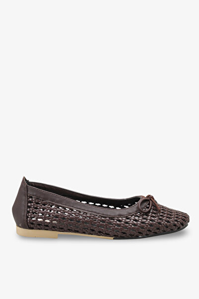 İNNABUTİKK Noysa Women's Knitted Ballerinas - Brown