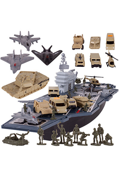 MalPlay Portavion cu soldați, mașini și avioane, 45 de piese