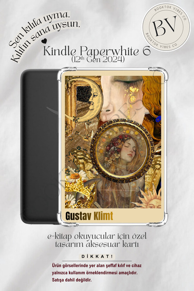 BookTok Vibes Co. Klimt İlham Temalı Insert - Kindle ve Kobo E-Kitap Okuyucul...
