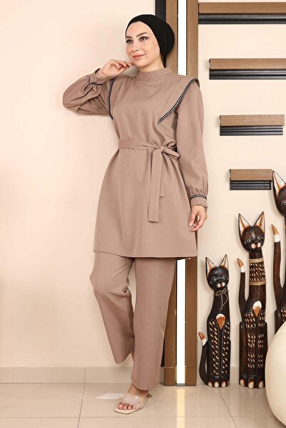Missvalle Stripe Detailed Suit Mink 19132
