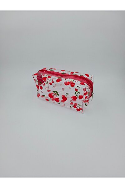 UCCELLO Transparent Cherry Pattern Makeup Bag Zipper Cosmetic Bag Travel and ...