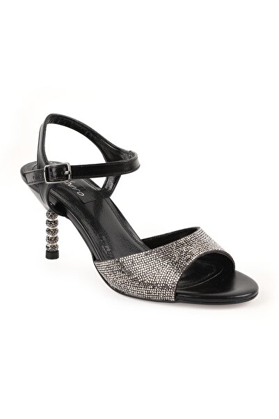 Libero Women's Sandals Stone Embellished Open Toe Special Sphere Heels Evenin...