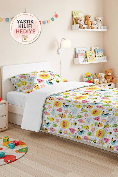 Evimde Bambaşka Tropical Fruit Yellow Girls' Pique Set - Pastel Bird and Bee ...