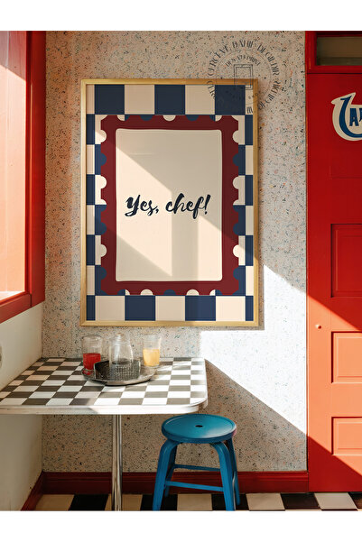 DES VU PRINT Yes Chef Posteri, Çerçevesiz Mutfak Pinterest Temalı Poster