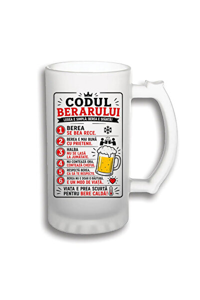 peGiftuiala Halbă Bere Personalizată 500 ml – Codul Berarului