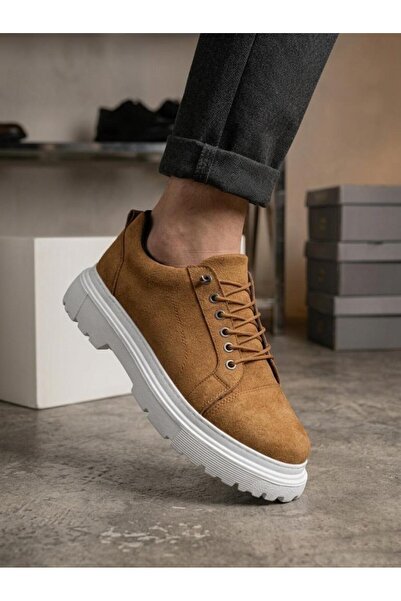 BPM Ba0245 Tan Suede Smart Rubber Lacing High Sole Casual Men's Shoes