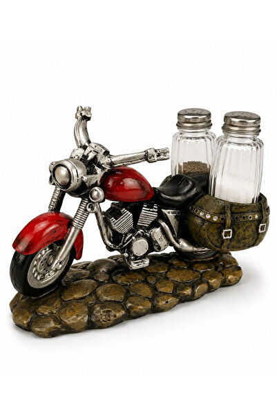 Livenda Motorcycle Figured Salt and Pepper Shaker Set - Polyester - Decorativ...