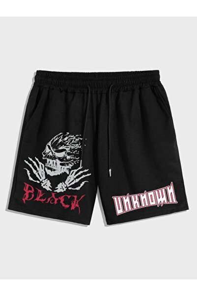 COZYWEAR Black Printed Oversize Men's Shorts