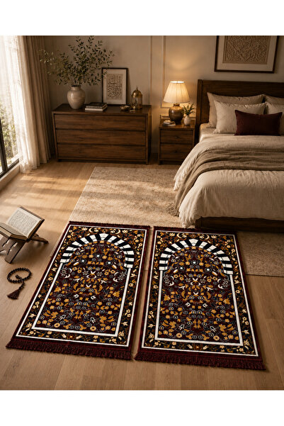 Segadty Bekjati Economic Carpet Set (2 Pieces) - 3D Design Prayer Mat Comfort...