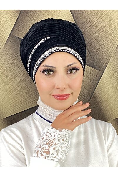 BUTİKAMBAR Kristal Taşlı Abiye Şal Bone