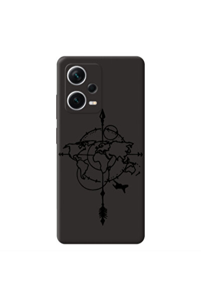 Other Xiaomi Poco X5 Old Map Black Colored Silicone TPU Θήκη