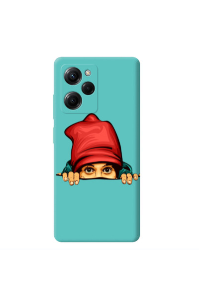 Other Xiaomi Poco X5 Pro Hidden Girl Turquoise Colored Silicone TPU Θήκη