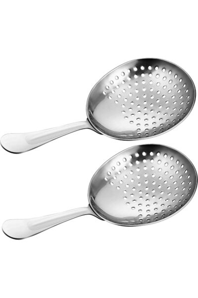 The Bros 2 Pieces Julep Strainers Bar Strainer Cocktail Strainer Stainless St...