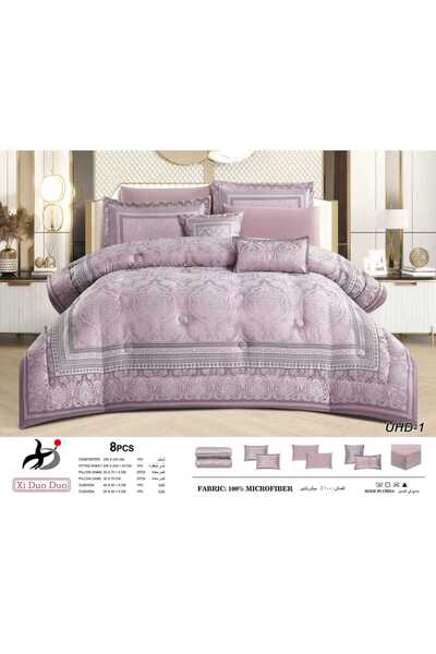 Xido Nefirn 8-Piece Summer Quilted Comforter Set - Luxury Microfiber with Ele...