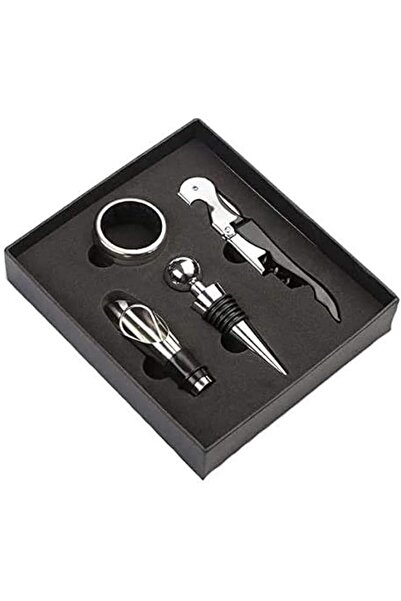The Bros 4 pcs/set Red Wine Opener Stainless Steel Pourer Wine Ring Bottle Pl...