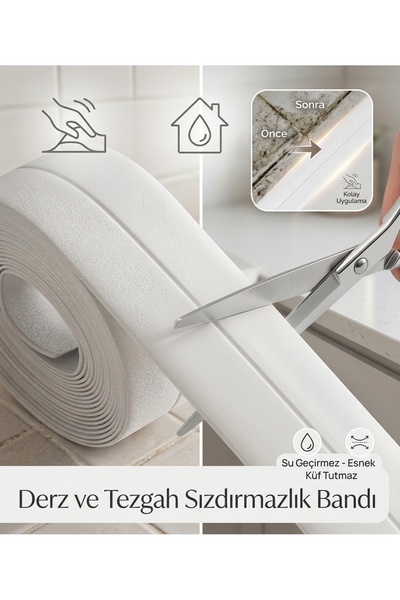 Silvanature Premium Sızdırmazlık Bandı - Mutfak & Banyo Su Sızdırmaz Kenar Ba...