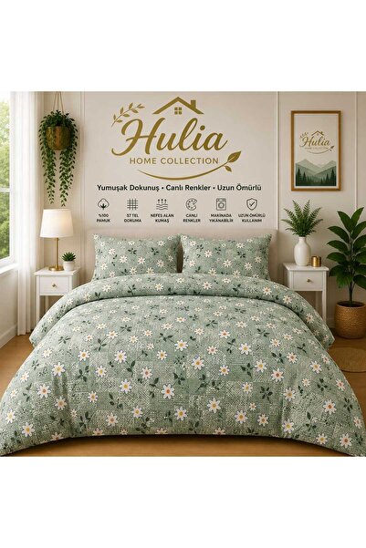 hulia home Ranforce Elastic Sheet Bedding Set Double Size Cotton Soft Texture...