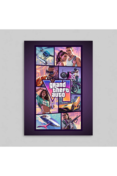 Orendart Grand Theft Auto VI Video Game Çerçevesiz Oyun Poster Gta 6