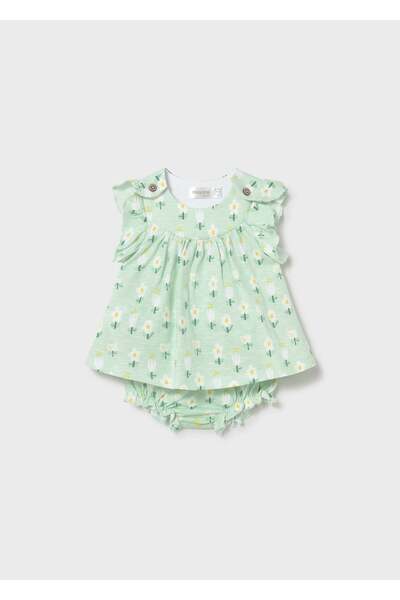 MAYORAL Newborn Baby Girl Dress and Laundry Green