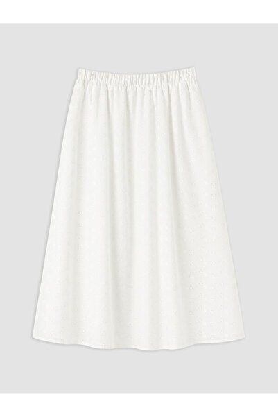 LC Waikiki Rmz Gi̇yi̇m Farkiyla Large Size Drawstring Waist Embroidered Skirt