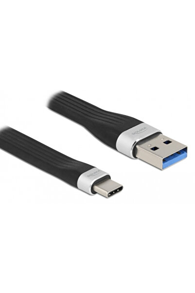DELOCK καλώδιο USB 3.2 σε USB-C 85771, 3A, 5Gbps, FPC, 13.5cm, μαύρο