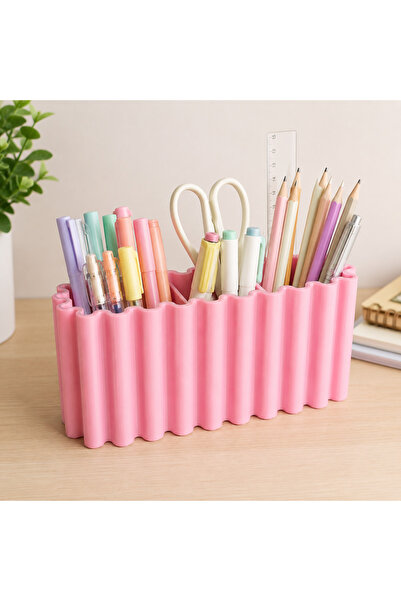 Mirya Notes Modern Wavy Desktop Organizer Pen Holder Organizer Multi-Purpose ...