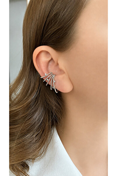 XUPING JEWELRY Silver rengi Zirkon taşlı kafes model delik gerektiren kıkırda...