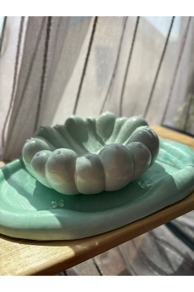 Dabris Decor Set Decor Tavă Cloud și suport pentru bijuterii Aurora Handmade