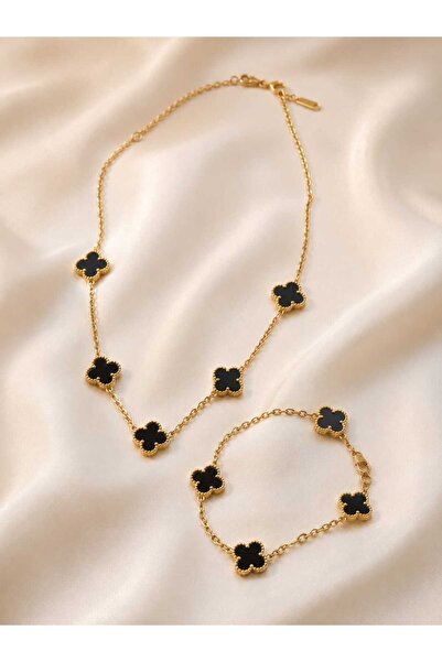 B&T Bujiteri Women's Jewelry Set Necklace Bracelet Black