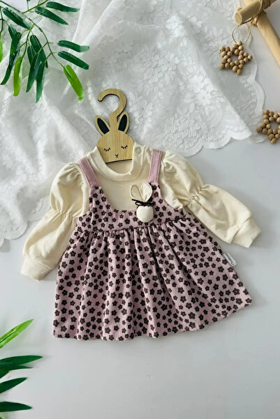 Flower Παιδικό φόρεμα Moeboon Baby σε απαλό ροζ χρώμα, από 100% βαμβάκι, — 6-...