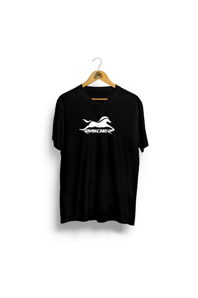 Turkish Riders Tvs Raider 125 / 100% Cotton 24/1 Fabric Premium Black and White Tshirt