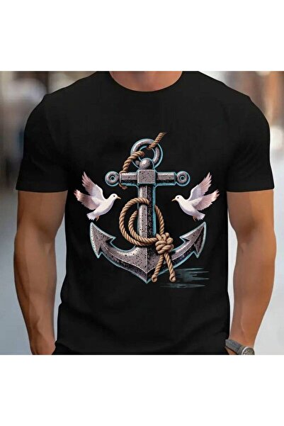 1001 Line Classic Nautical Graphic Men'S T-Shirt, Casual Crew Neck Tee Featur...
