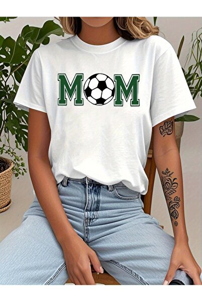 BASEPULSE تي شيرت نسائي بتصميم S Warmth Style Soccer Mom مطبوع بشكل إبداعي، ق...