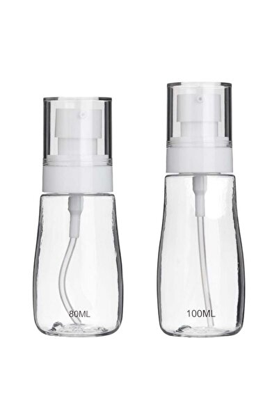 OEM Set Sticle cosmetice transparente cu Capac alb 80ml & 100ml - 2buc, pentr...