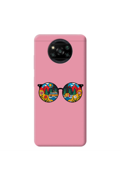 Other Xiaomi Poco X3 /X3 Pro Round Glasses Pink Colored Silicone TPU Θήκη