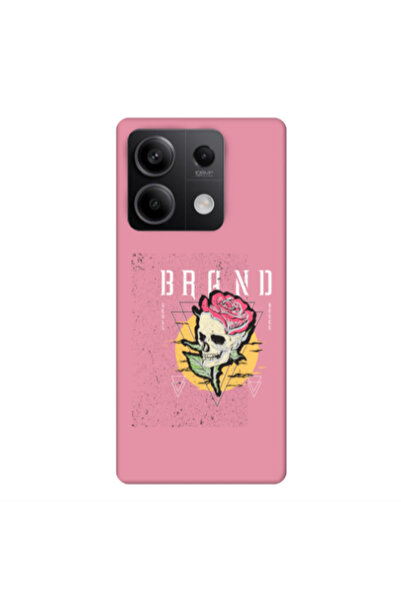 Other Xiaomi Redmi Note 13 5G Skull Roses Pink Colored Silicone TPU Θήκη