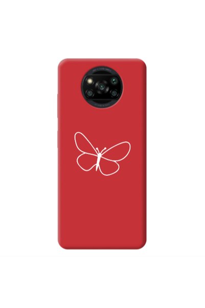 Other Xiaomi Poco X3 /X3 Pro butterfly Red Colored Silicone TPU Θήκη