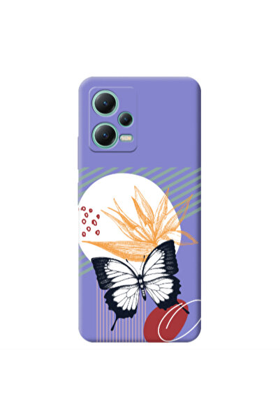 Other Xiaomi Redmi Note 12 Pro 5G Butterfly Lines Purple Colored Silicone TPU...