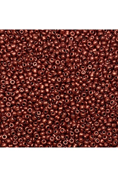 Bi hızlı 8/0 Cam Kum Boncuk, Takı Yapım Boncuğu, 3 mm, 40 gram Metalik Rose