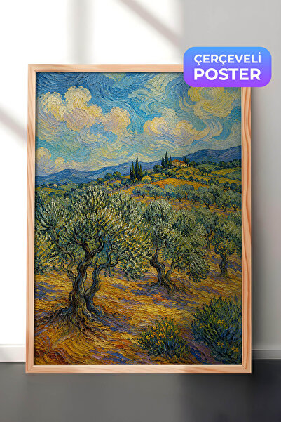 Zestia Van Gogh inspirisan pejzaž zidne slike maslinovog gaja, efekat uljane ...