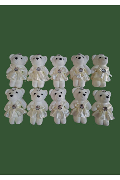 Meltem Çiçek Dekor Mini Ayıcık 11cm X 6cm Beyaz Renk