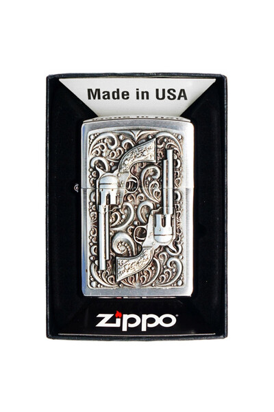 Zippo Bricheta metalica, Zippo, Model Revolver, Argintiu