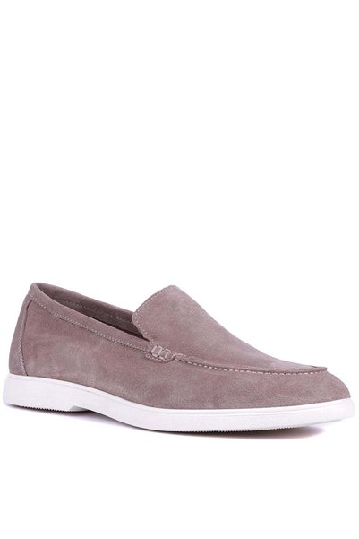 Shoetyle - Genuine Suede Leather Beige Color Men's Loafer - 115-K664