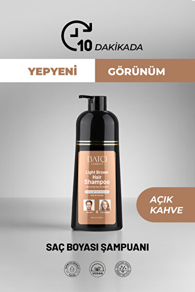 Batçı Beyaz Saç Kapatıcı Hızlı Etkili Açık Kahve Saç Boyası Şampuanı 350 Ml